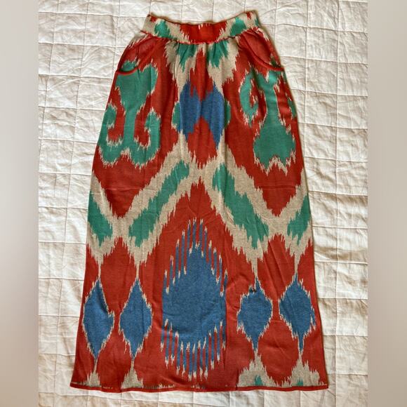 Peruvian Connection Abstract Multicolored Tashkent Maxi Skirt - Large - Picture 3 of 10